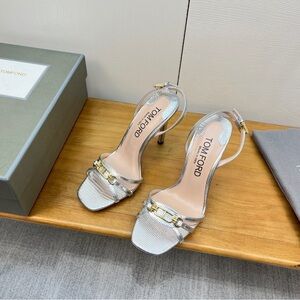 Tom Ford Metallic Silver Heels